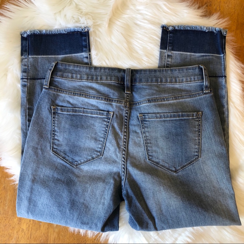 Belle+Sky raw hem cropped skinny jeans